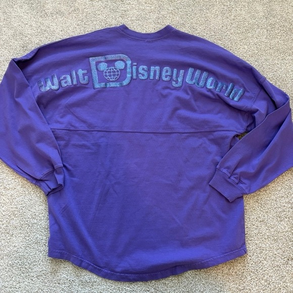 Walt Disney World Spirit Jersey Womens S Purple Glitter Long Sleeve Whimsigoth - Picture 6 of 7